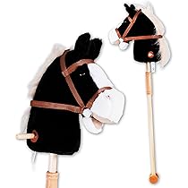 Stokpaard met geluid - bruin/beige