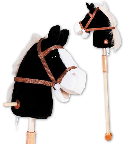 Caballo De Montar Small Foot De 100 Cm Con Sillín Desmontable, Pañuelo Y Efectos De Sonido – Para Niños Desde 5 Años, Estructura De Metal Y Tela, Marrón