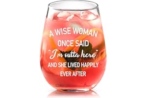 Joymaking Leaving Gifts for Colleagues Women - A Wise Women Said, Colleagues Retirement Leaving Gifts, 15 Oz Wine Glass Leaving Presents New Job Retirement Good Luck Gifts for Women