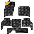 FSW - Tailored Mats - Fits LANDROVER Defender 110 2020-On LWB 3mm Heavy Duty Rubber - Anti Slip Mat, Fitted With Clips, Waterproof & Edged With Black Cloth Binding - 6 Pc Floor Mats Only