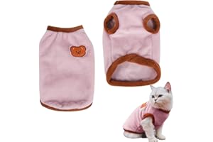 DIIWMME Vestiti per gatti in cotone, caldo maglione invernale per gatti e cani di piccola taglia, grazioso maglione per gatti, abbigliamento per chihuahua, Yorkshire, Welsh Corgi (rosa, M)