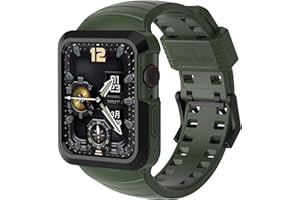 Wristitani kompatibel mit Apple Watch Armband 44mm 45mm mit Hülle, Premium Weichtes TPU Silikon Band mit Schutzhülle für Herren, 360 Stoßfest Fallfest Ersatzarmband für iWatch Series 8/7/ 6/5/4/Se