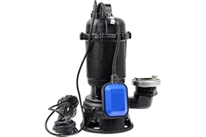 BSD Pompa Imersione per Acque Scure con Trituratore e Interruttore Galleggiante, Corpo in Ghisa - Pompa per Acque Reflue WQD-055 - Raccord C Storz - 550W, 17 000L/h, Prevalenza Max. 8m