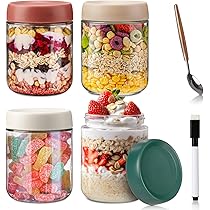 Lot De 4 Bocaux En Verre Avec Couvercles, Bocaux à Avoine De