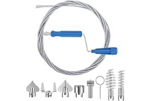 BDHYYM Furet deboucheur canalisation 5m avec adaptateurs manuels et 8 têtes de coupe pour déboucheur de canalisation, multifonction furet deboucheur wc