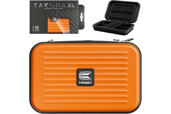 TARGET Darts Takoma XL Portefeuille pour fléchettes Orange – Étui pour 6 fléchettes, Support de Protection en EVA avec Double Fermeture éclair – Accessoires Professionnels pour fléchettes