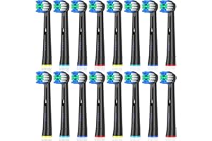KHBD Recambios Cepillos Compatible con Braun Oral B, Cabezales de Precisión para Cepillo Dientes Eléctrico Oral B, Paquete de 16(Negro)