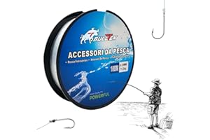 BULLTEK Ligne de pêche en nylon – 100 m – 0,35 mm – 11,2 kg – Monofilament – Bobine de fil de pêche, résistante aux déchirures, transparente, pour pêcheurs de mer, rivière, lac