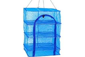 Quzente Trocknungsnetz, 4-lagiges Faltbares Mesh Trocknungsnetz Für Fische Hängendes Trocknungsfischnetz Mit Abnehmbarem Zwei Wege Reißverschluss Für Und Kräuterfutter