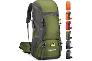 jianyana Wanderrucksack 50L Trekkingrucksack Regenhülle Reiserucksack Wasserdichter Campingrucksack für Wandern Camping Bergsteigen Reisen Sport Herren Damen