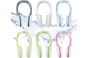 SCROLIEY 6PCS Tappa Naso Nuoto, Clip per Naso da Nuoto con Scatola Portaoggetti, Tappi Naso Nuoto Clip per Adulti Bambini Principianti, Allenamento per Sport Acquatici (6 Colori)