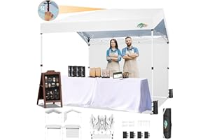 COBIZI Tonnelle de Jardin 3x3m Barnum Pliant avec 3 Parois|Réglable en Hauteur|Exterieur Imperméable Professionnel|Protection UV 50+ c avec Sac à Main pour Camping Festival Plage Jardins，Blanc