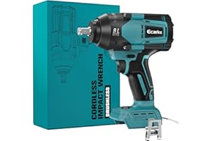 Ecarke Chiave a impulsi senza fili 800Nm compatibile con batterie Makita da 18V, 1/2" senza spazzole con luce LED (senza batteria né caricabatterie)