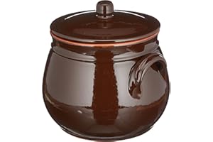 Colì Maioliche e Terrecotte dal 1650 Brunella Pentola Bombata con Coperchio, Ceramica, Marrone, 16 cm