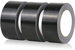 NDR London 3 x Roll Black Duct Tape, Gaffer Tape, Duct Tape, 48mm x 135 M (Pack of 3) - Strong Duct Tape Heavy Duty Adhesive Cloth Tape, Super Sticky And Waterproof Gaffa Tape, Carpet Tape
