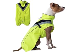 DOGOPAL Imperméable Chien - Manteaux Imperméables Légers & Confortables pour Chiens de Petite, Moyenne et Grande Taille - Manteau à Surface Réfléchissante avec Ouverture Harnais - (Jaune, S)