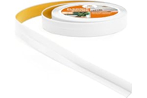 Quest Golvlist PVC självhäftande 10x10mm flexibel vattentät – vit, 5 m
