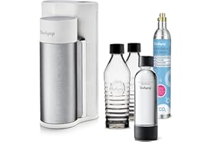 Sodapop HAROLD - Trinkwassersprudler inklusive zwei Glaskaraffen, einer PET Flasche und CO2-Zylinder, black matt