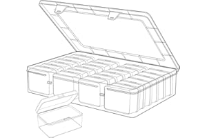 Gbivbe 25 Pièces Petites Boites Rangement Plastique, Petit Organisateur de Perle, Mini Transparent Petits Objets Boite Rangement avec couvercle à charnière pour Bijoux, Artisanat, Petits Objets