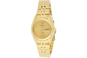 SEIKO Damski analogowy zegarek automatyczny z paskiem ze stali nierdzewnej SYMA38K1, Złoty, Bransoletka