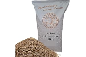 ‎ZANASTA Leinsaatschrot/Leinsamen geschrotet 5 kg braun in bester Qualität, frisch aus der Rätze-Mühle 5000g