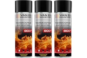 3x Ofenlack Ofenfarbe hitzebeständiger Lack 800°C schwarz-matt 400 ml Thermolack