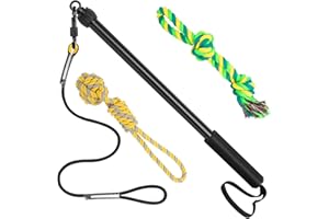 Ycozy Canne à Pêche pour Chien Jouet Extensible 80cm Corde de Jouet Chien pour Entraînement en Extérieur Interactif Corde à Mâcher pour Chien