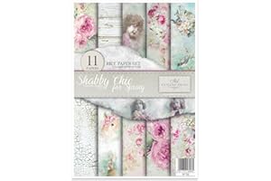 ITD Collection - Rice Paper Creative Set, A4, for Decoupage, Sheets 29.7 x 21 cm, Multi-Coloured (Shabby Chic for Spring)