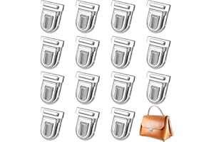 Dadabig 15 Stück Geldbörse Push Lock Set, Silber Verschluesse Steckschloss Eisen Taschenverschluss Catch Tuck Lock für Leder Tasche Portemonnaie Geldbörse DIY Handwerk Geldbeutel Kupplung (35x25x11mm)