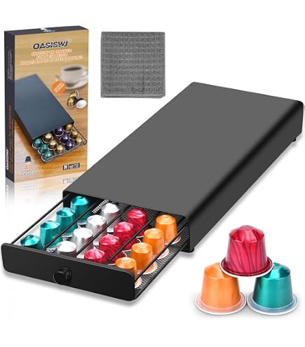 Tiroir Porte-Capsules Nespresso Tavolaswiss - Rangez 40 Dosettes Facilement Sous Votre Machine