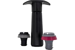 VB VIN BOUQUET Pompa a vuoto manuale con indicatore acustico, include 2 prese con indicatore della data