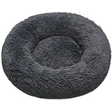Cuccia Letto per Gatto Cane, 60cm Rotondo Letto con Caldo Morbida Peluche Antiscivolo Lavabile Cuscino per Gatti e Cani di Pi