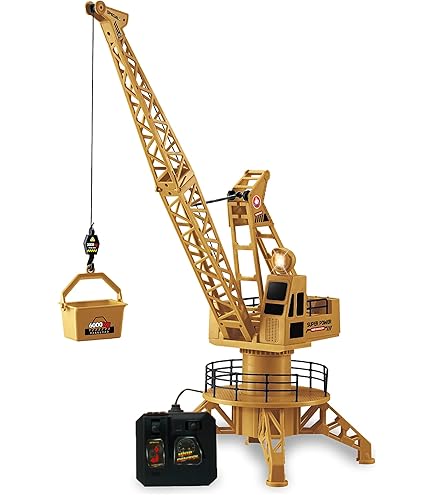 Jouets Grande Grue Filoguidée 100 Cm - Rotation 350 Degré - Treuil Actionné Par La Télécommande