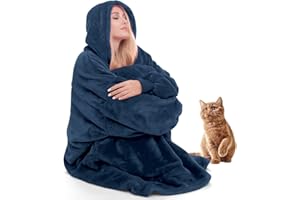 ‎DAVEROSE Daverose Hoodie Decke mit Ärmeln und Kapuze Damen, Decken Hoodie Damen, Superweiche und Warme Flanell Kuscheldecke mit Ärmeln, Oversized Blanket Hoodie als Geschenke für Herren Damen