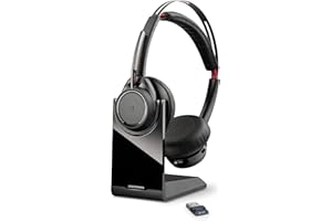 Poly Voyager Focus UC słuchawki bezprzewodowe + podstawa ładowania (Plantronics) - Mikrofon z redukcją szumów - Aktywna redukcja szumów (ANC), PC/Mac/telefon komórkowy przez Bluetooth