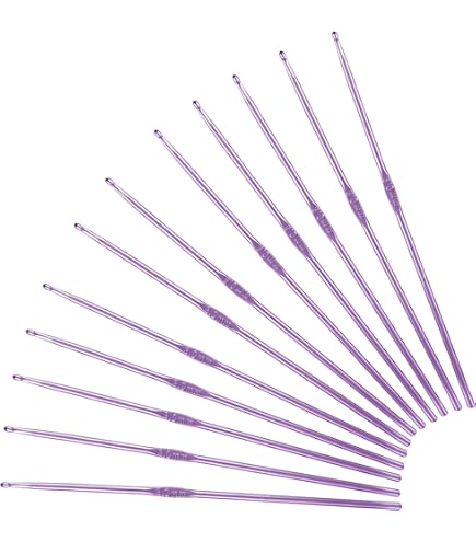 Aiguille à Crochet SOURCING MAP 6Pcs 3mm Aluminium Crochet Tricot