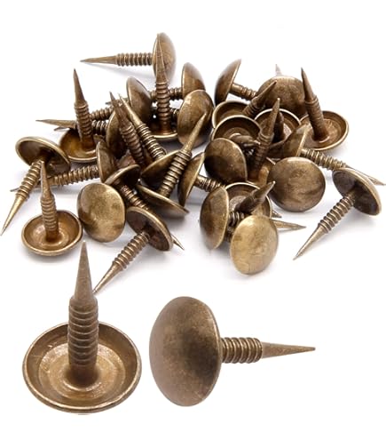 100 Pcs Round Head Upholstery Nails Decorative Bronze Tacks Brass Snag - View #4