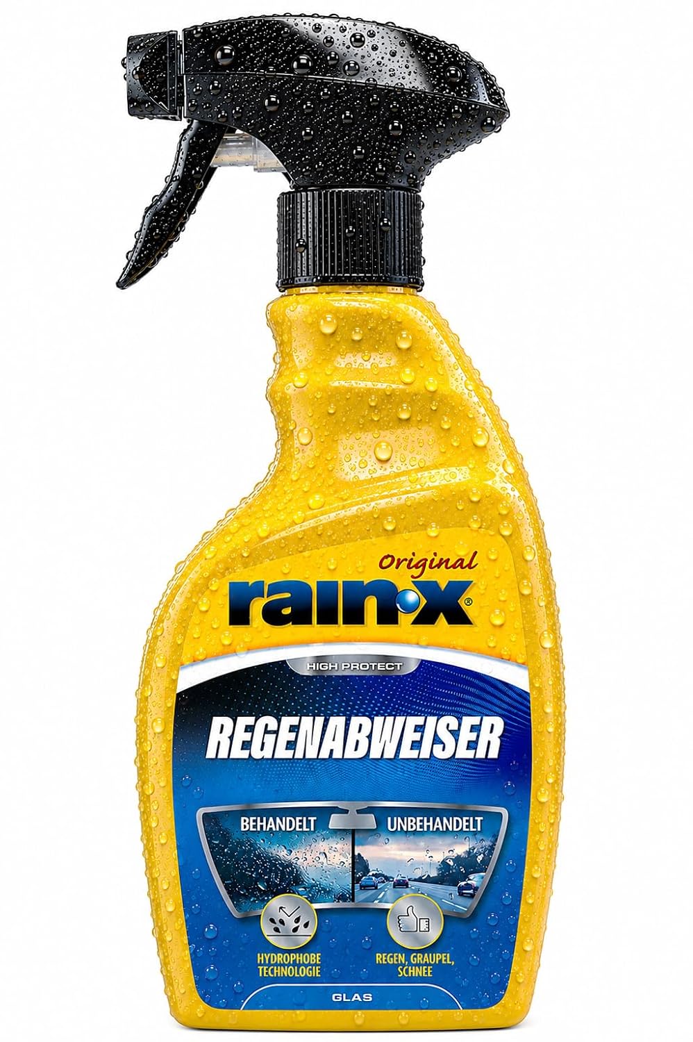 Rain-X Regenabweiser für Autoscheiben, Windschutzscheiben & Glas - 500 ml | Klare Sicht bei Regen und Schnee - Wasser- und Schmutzabweisende Wirkung