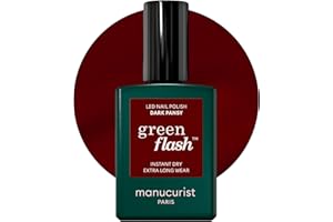 MANUCURIST • Lakier półtrwały Green Flash • Żel Lakier do Paznokci Bordeaux • Lakier 12-Free, Bio Sourcé (49%) • Profesjonalny Manicure • 15 ml (DARK PANSY)
