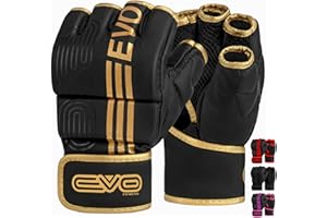 EVO Fitness Gants MMA Mitaines d'arts Gants de Boxe Homme Femme Grappling Gant MMA Sparring Muay Thai Cage Combat Boxe Boxing Gloves Gant de MMA Protection Taekwondo Gants Karate mitaine Boxe