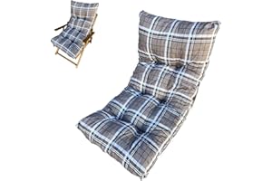 Marvin Cuscino Per Poltrona Sedia Sdraio Relax Giardino Esterno Tessuto In Legno Imbottito Reclinabile Pieghevole (Cappuccino)