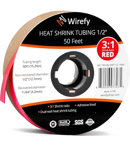 Tubo Termorretráctil Rojo De 9.50 Mm X 8 Metros - Para Aislar Y Proteger Cables Eléctricos En Proyectos DIY