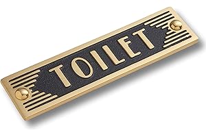 The Metal Foundry Toilet Metal Door Sign. Art Deco Style Home Decor Accessories Door Or Wall Brass Plaque. Handmade In England.