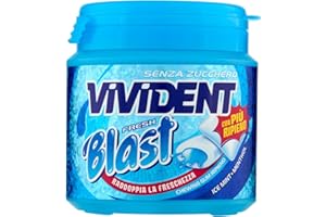 Vivident Blast Fresh, Chewing Gum, Gusto Menta, Senza Zucchero, Senza Glutine, Barattolo con Gomme da Masticare Ripiene, Ideali da portare Sempre con Te per una Freschezza a Lungo