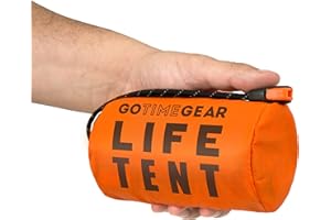 Go Time Gear Life Tent - Tenda di emergenza per 2 persone, utilizzabile come tenda di sopravvivenza, riparo di emergenza, tenda a tubo, telo di sopravvivenza, include fischietto di sopravvivenza e