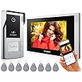 TMEZON WiFi IP Video Door Phone Intercom System for Home,7" IP Touchscreen with 1080P Doorbell,APP/Swipe Card Unlock,Recording and Playback,Motion Detection,4 Wire Technology