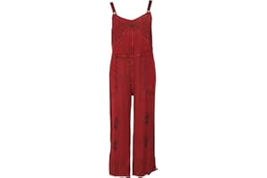 GURU SHOP Latzhose, Hose, Bestickter Overall, Damen, Rot, Synthetisch, Size:38