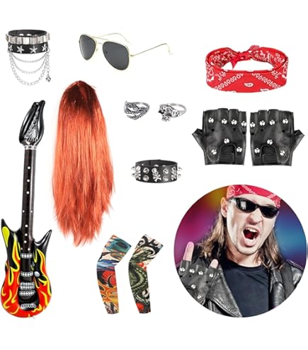 Disfraz Rockera Niña Disfraz Heavy Metal Piezas Incluye Gafas