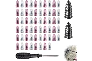 Jetstream 60 Piezas Clavos de Reparación de Neumáticos al Vacío, Clavo de Goma para Neumáticos, Incluye Destornillador, Adecuado para Automóviles, Motocicletas y Bicicletas (30S, 30L) - 1