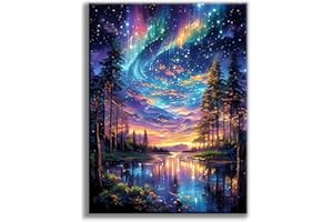 OFFITO ART Diamond Painting Erwachsene Sternenhimmel, Landscape 5D Diamond Painting Bilder, Landschaft Diamant malerei Erwachsene, Natur Diamantmalerei-set für Geschenk, zur Entspannung und als Wanddeko 30x40 cm